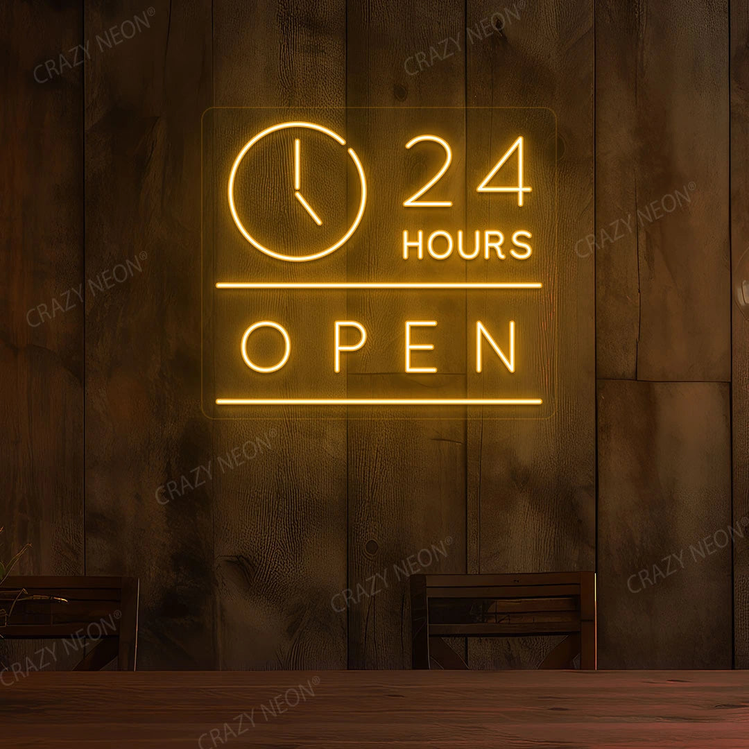 24 Hours Open Sign with Clock image 7