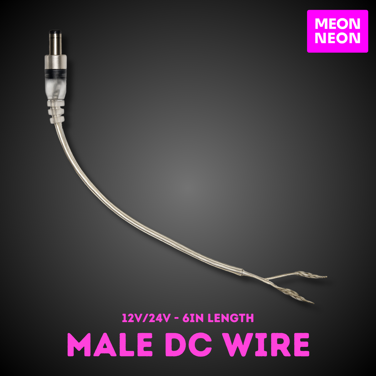 6" Male/Female DC Wires - LED Neon Sign Connector Cables