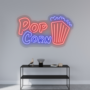 Popcorn with Bucket Neon Sign image 0