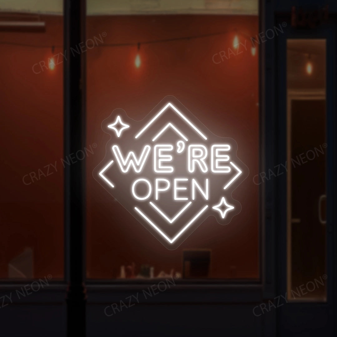 We Are Open Square Sign image 4