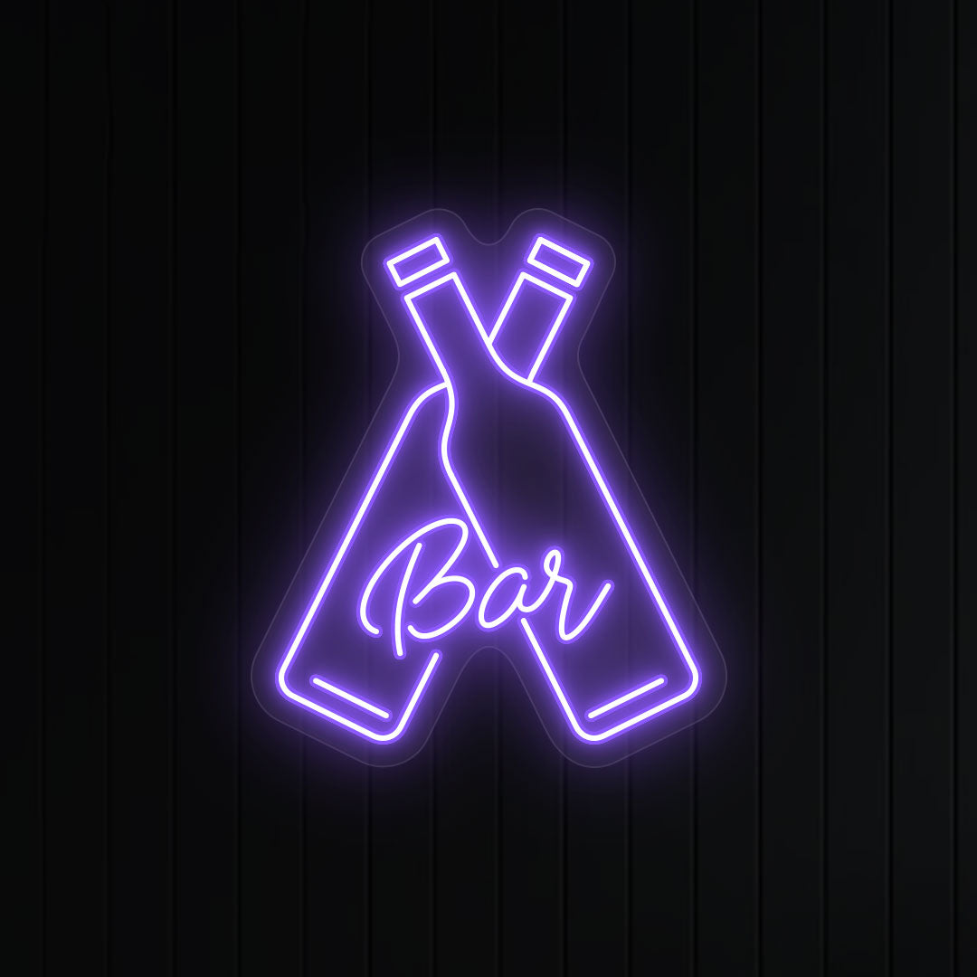 Beer Bottles With Bar Neon Sign image 5