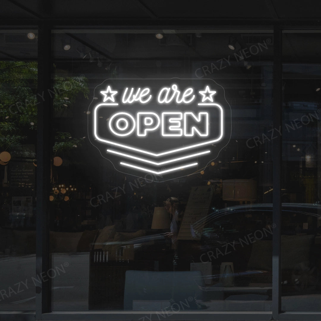 We Are Open Downward Arrow Sign image 2