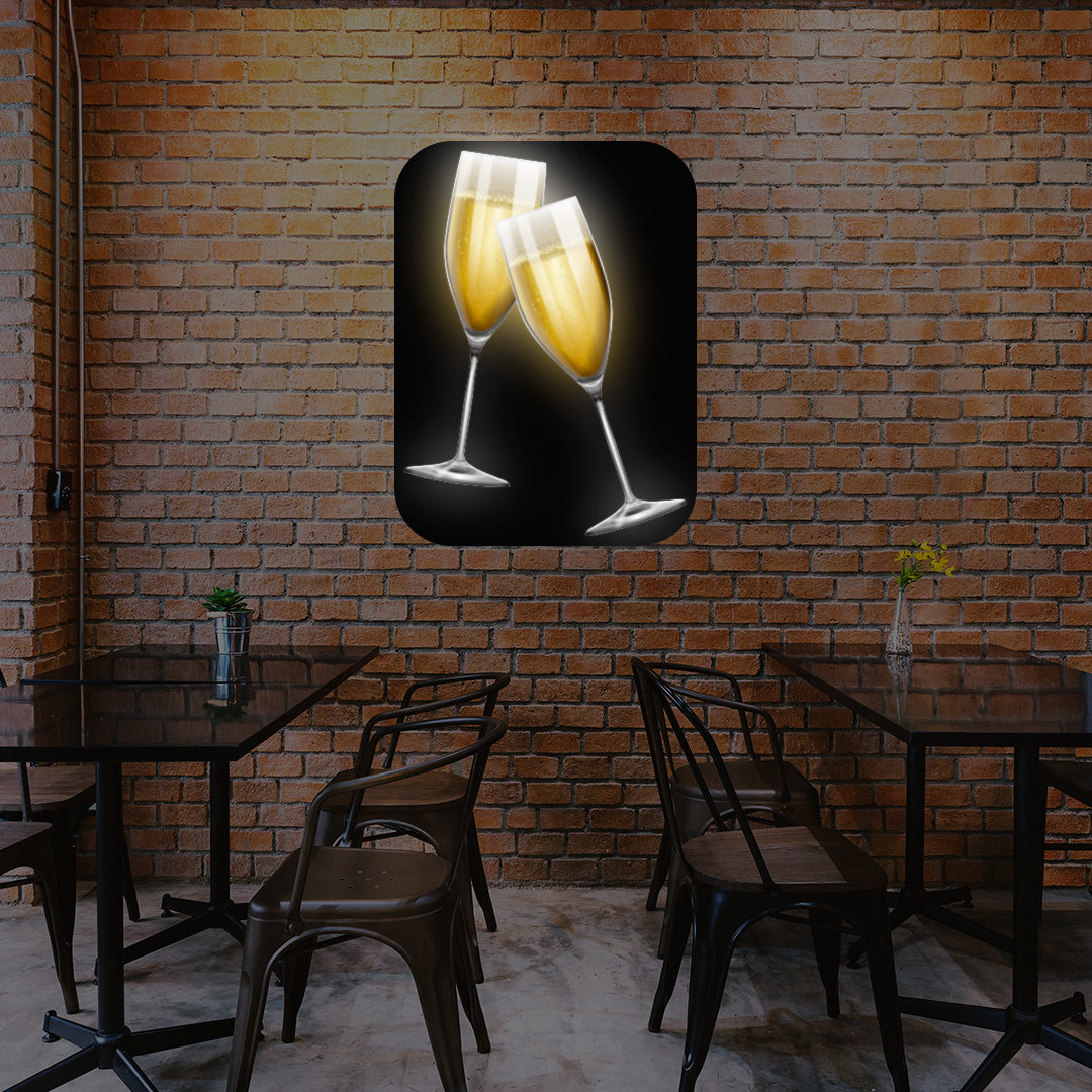 Champagne Glasses Illuminated Sign image 0