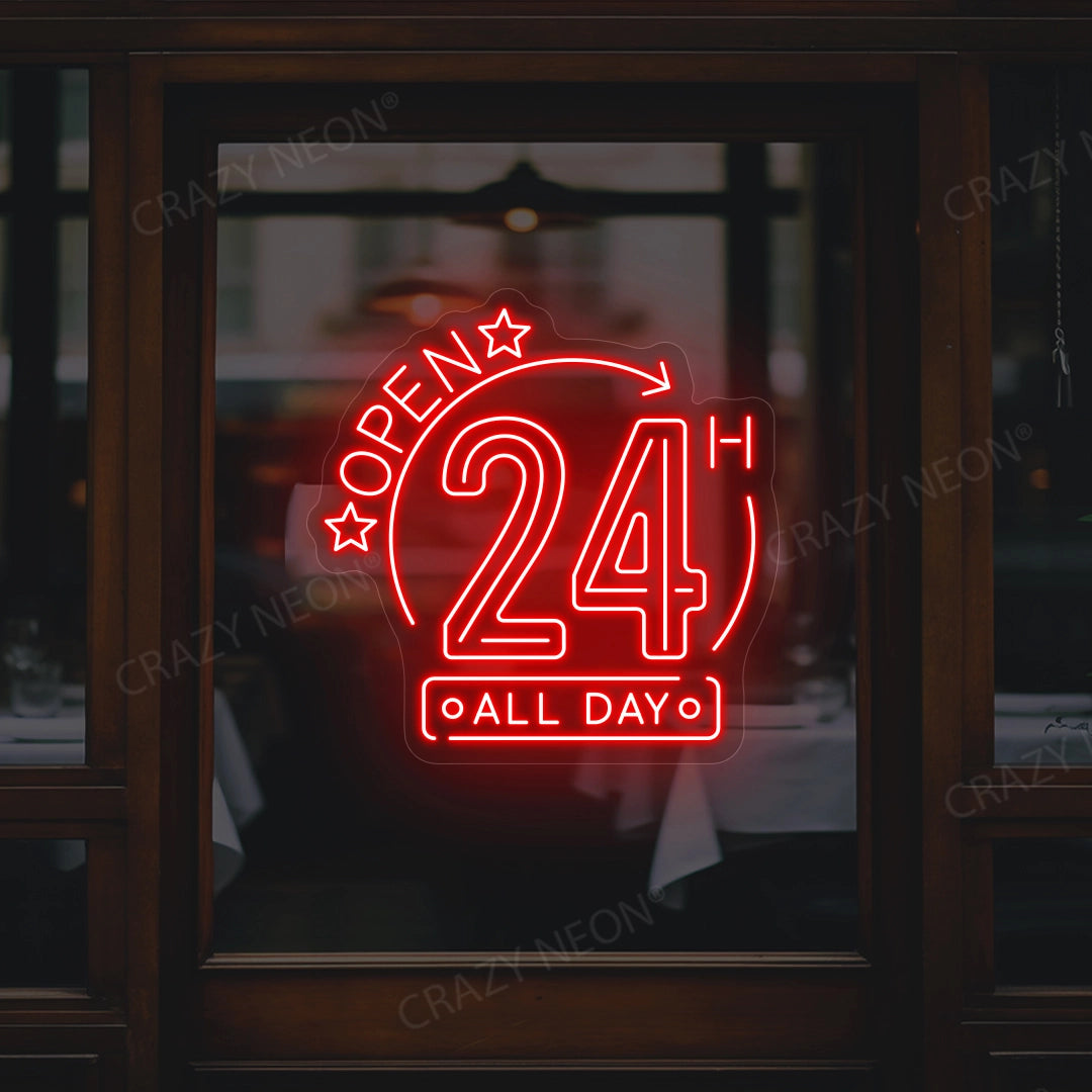 Open 24 Hours All Day Sign image 1