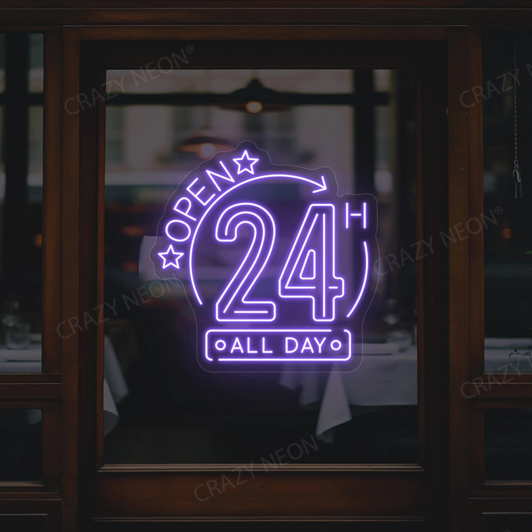 Open 24 Hours All Day Sign image 6