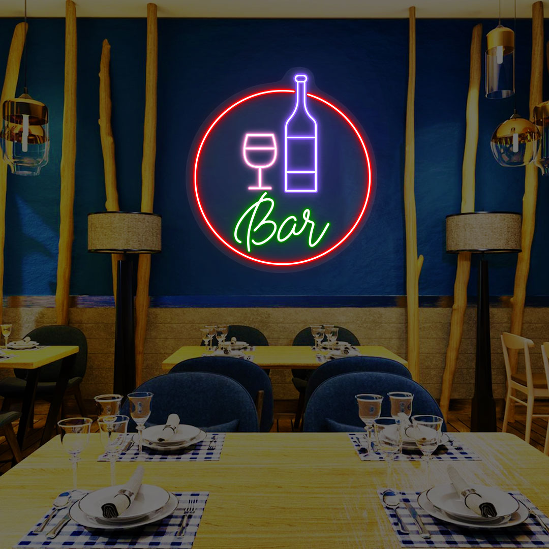 Bottle Glass Bar Neon Sign image 1