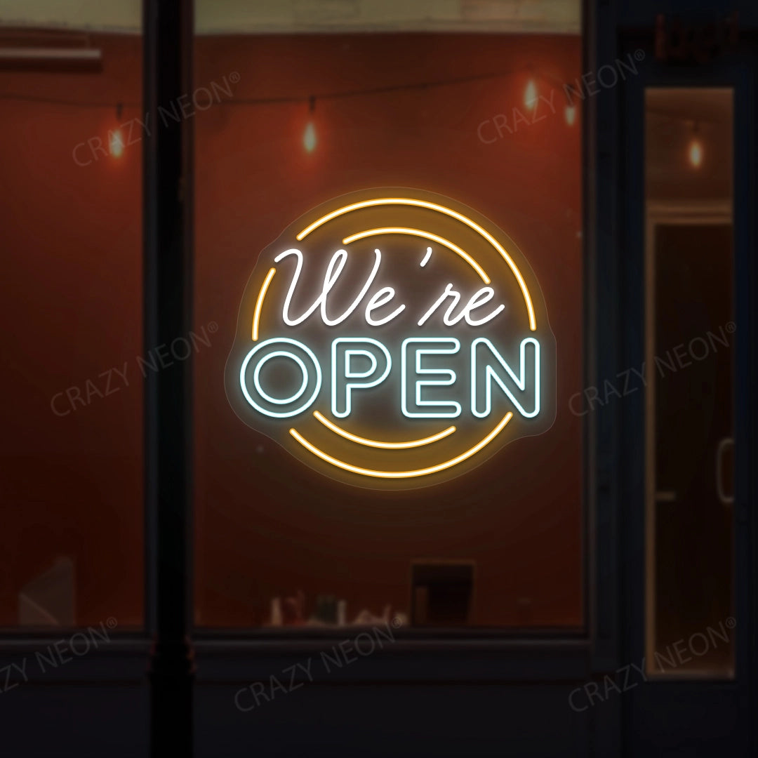 We're Open Neon Sign - Multicolor image 3