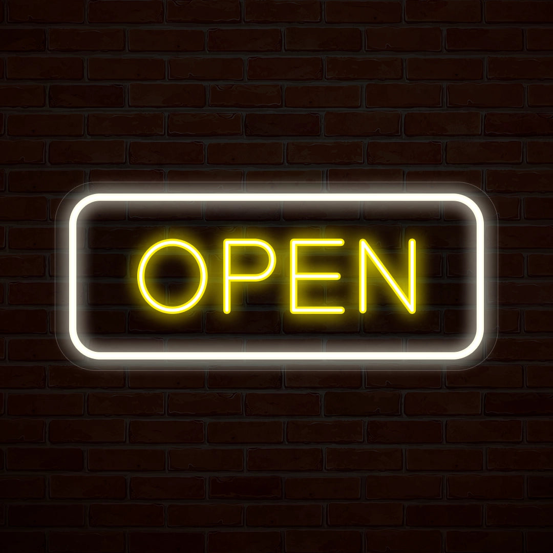 Multicolor Open Sign Rectangle Shape image 2