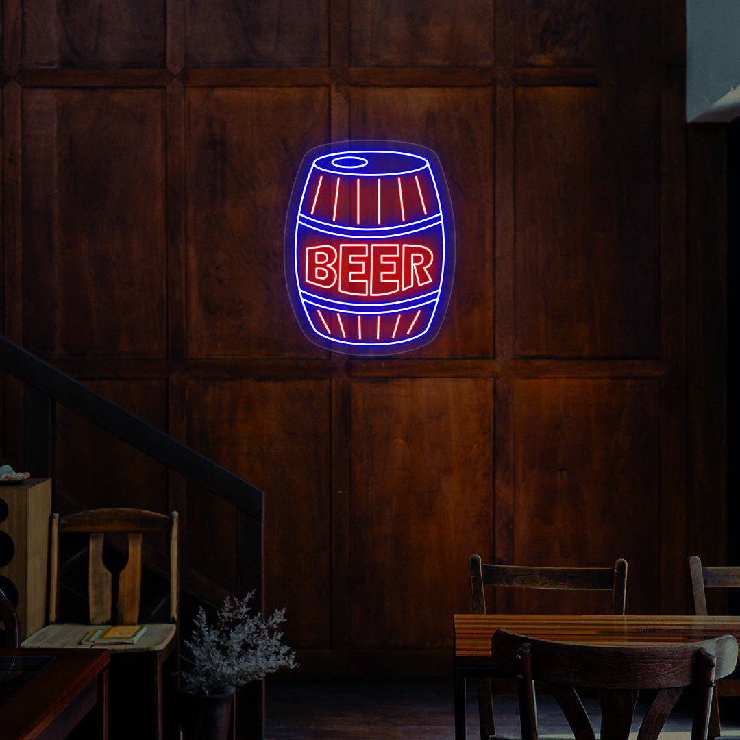 Beer Barrel Neon Sign - Multicolor image 3