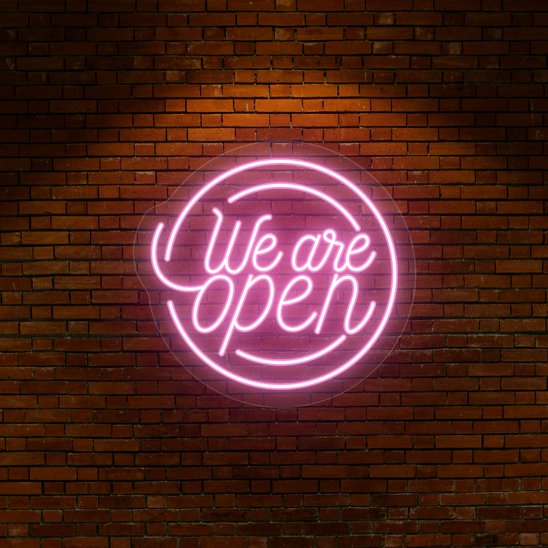 We Are Open Round Neon Sign image 3