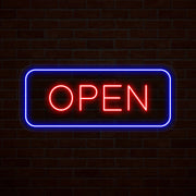 Multicolor Open Sign Rectangle Shape image 0