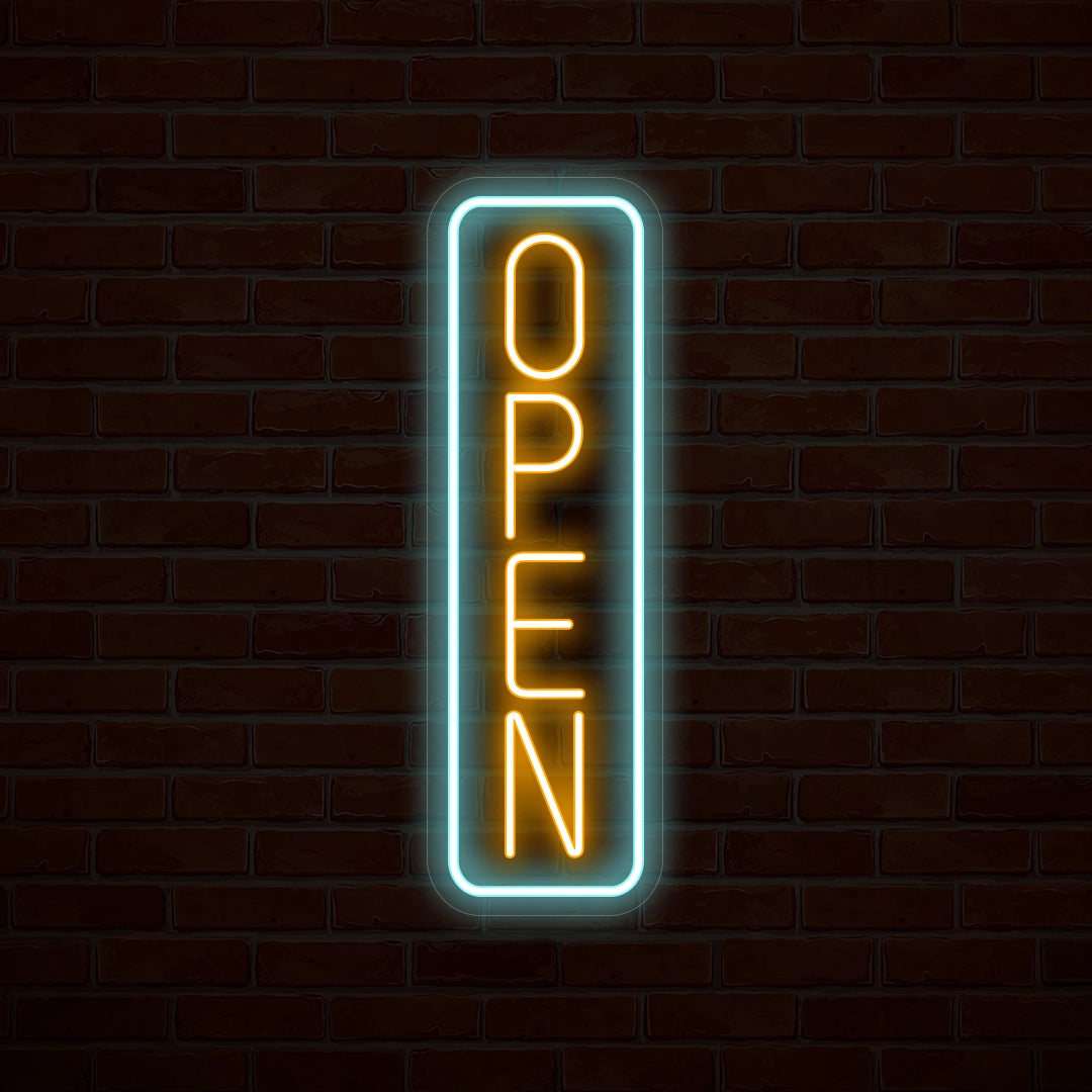 Vertical Open Multicolor Neon Sign image 2