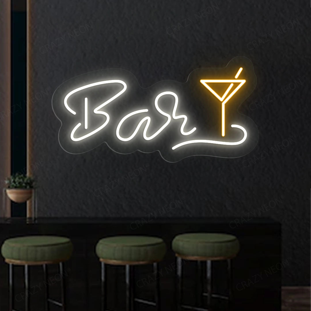 Bar Martini Glass Neon Sign Multicolor image 0