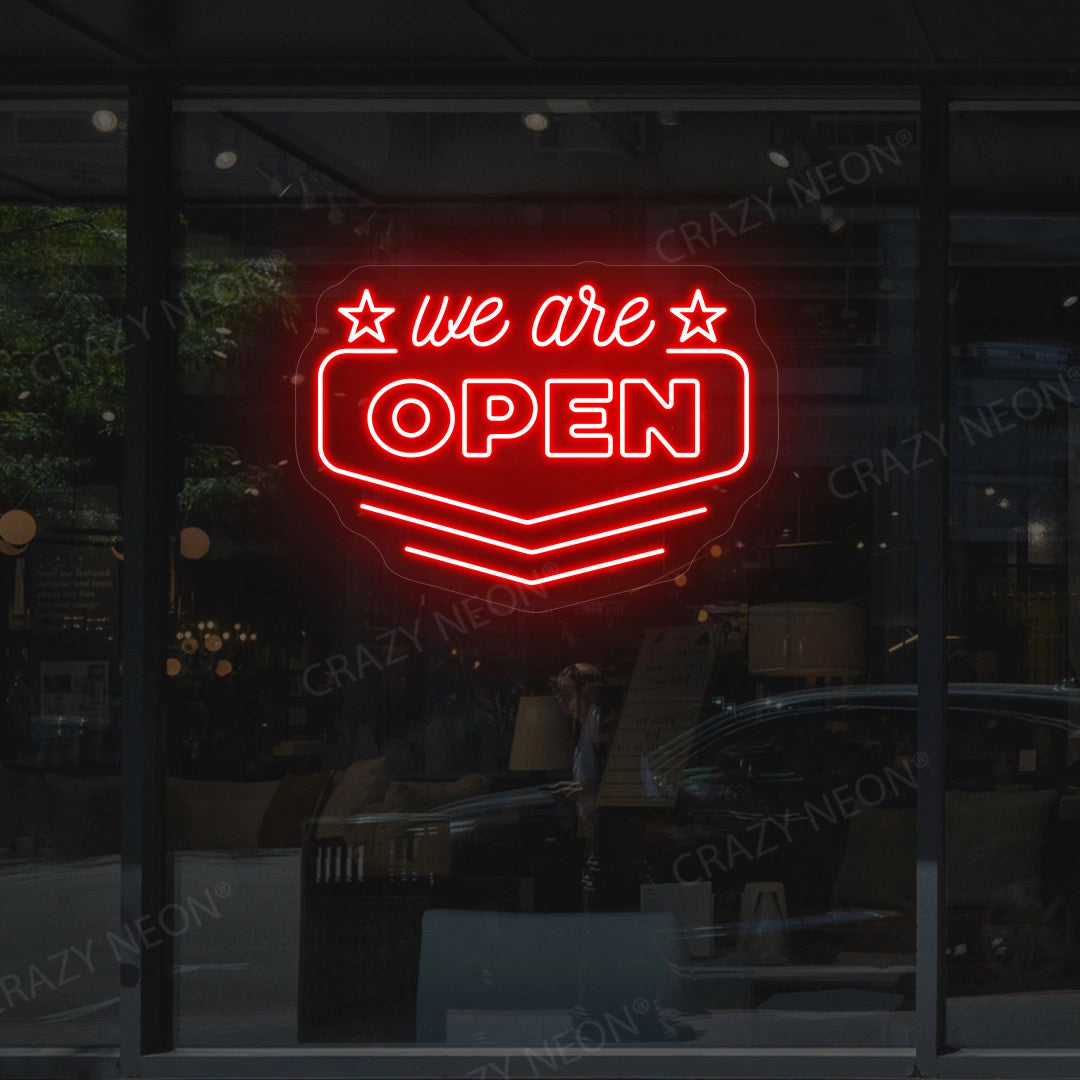 We Are Open Downward Arrow Sign image 5