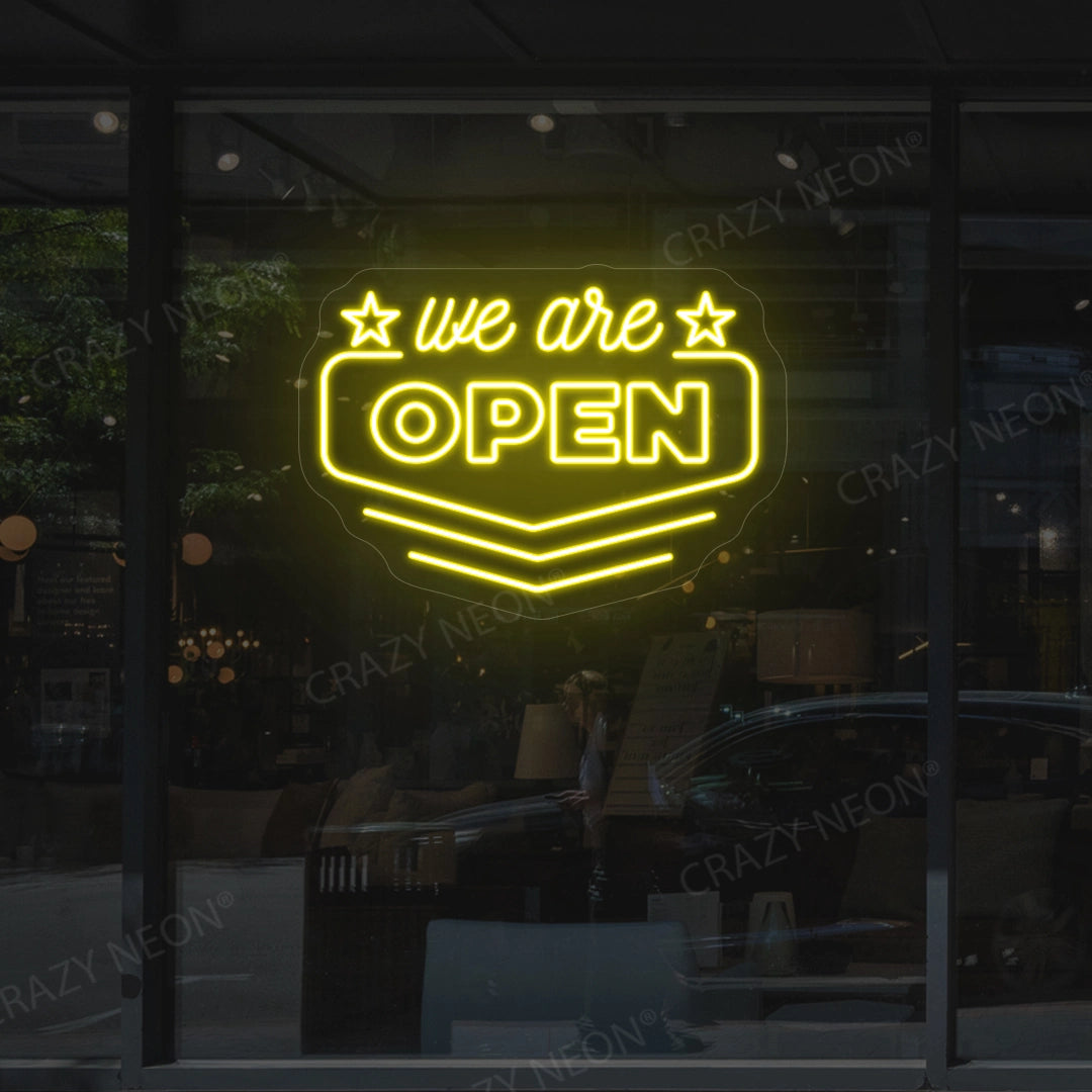 We Are Open Downward Arrow Sign image 4