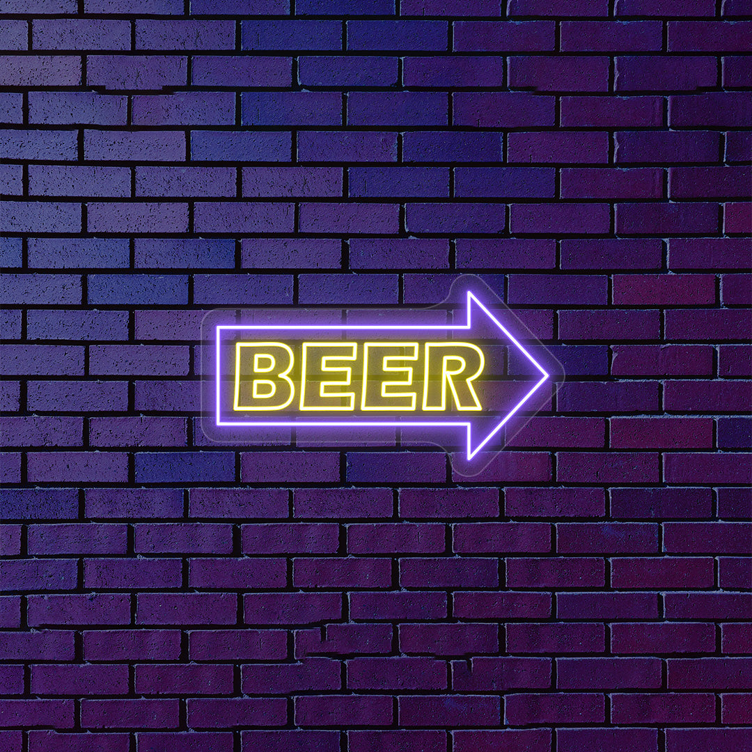 Beer Arrow Neon Sign - Multicolor image 3