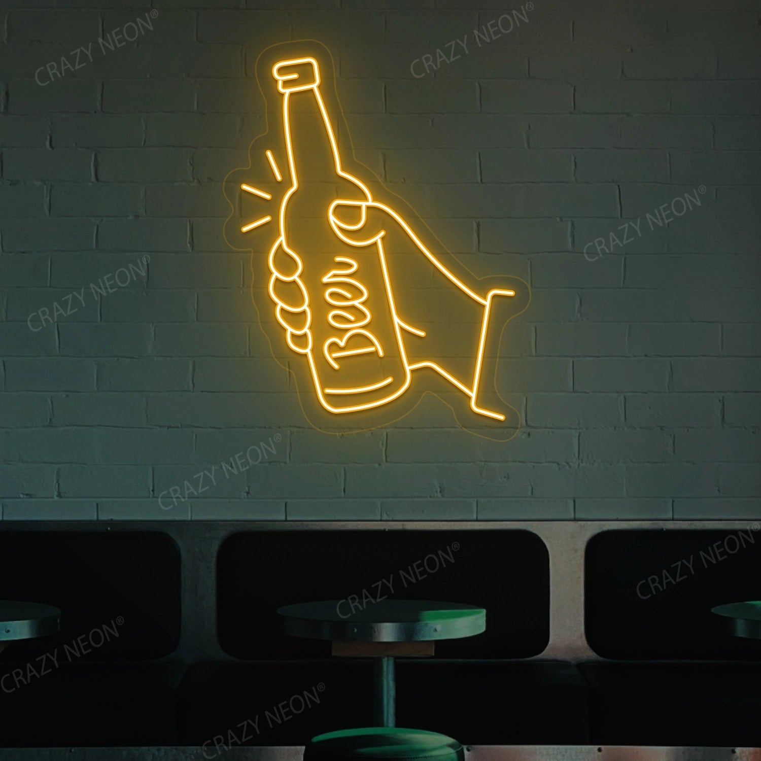 Hand Holding A Beer Neon Sign image 2