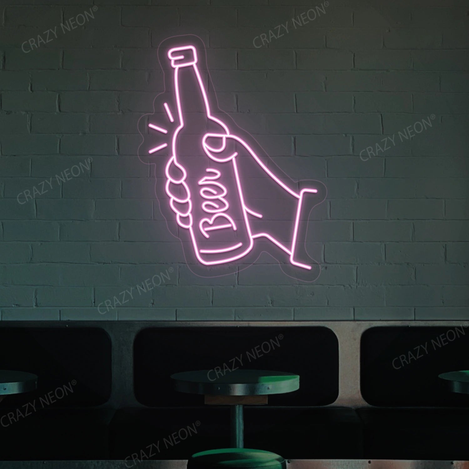 Hand Holding A Beer Neon Sign image 7