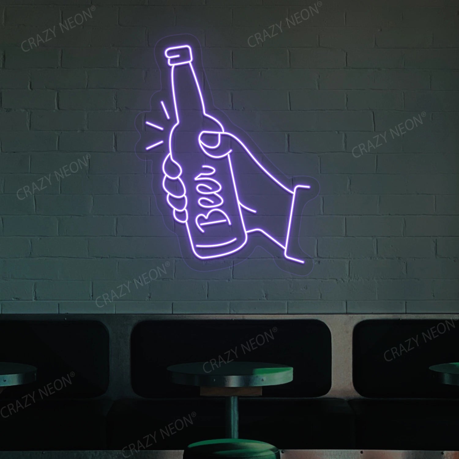 Hand Holding A Beer Neon Sign image 6