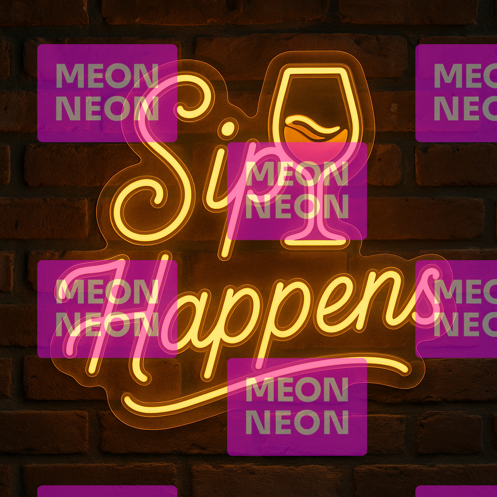Sip Happens LED Neon Sign