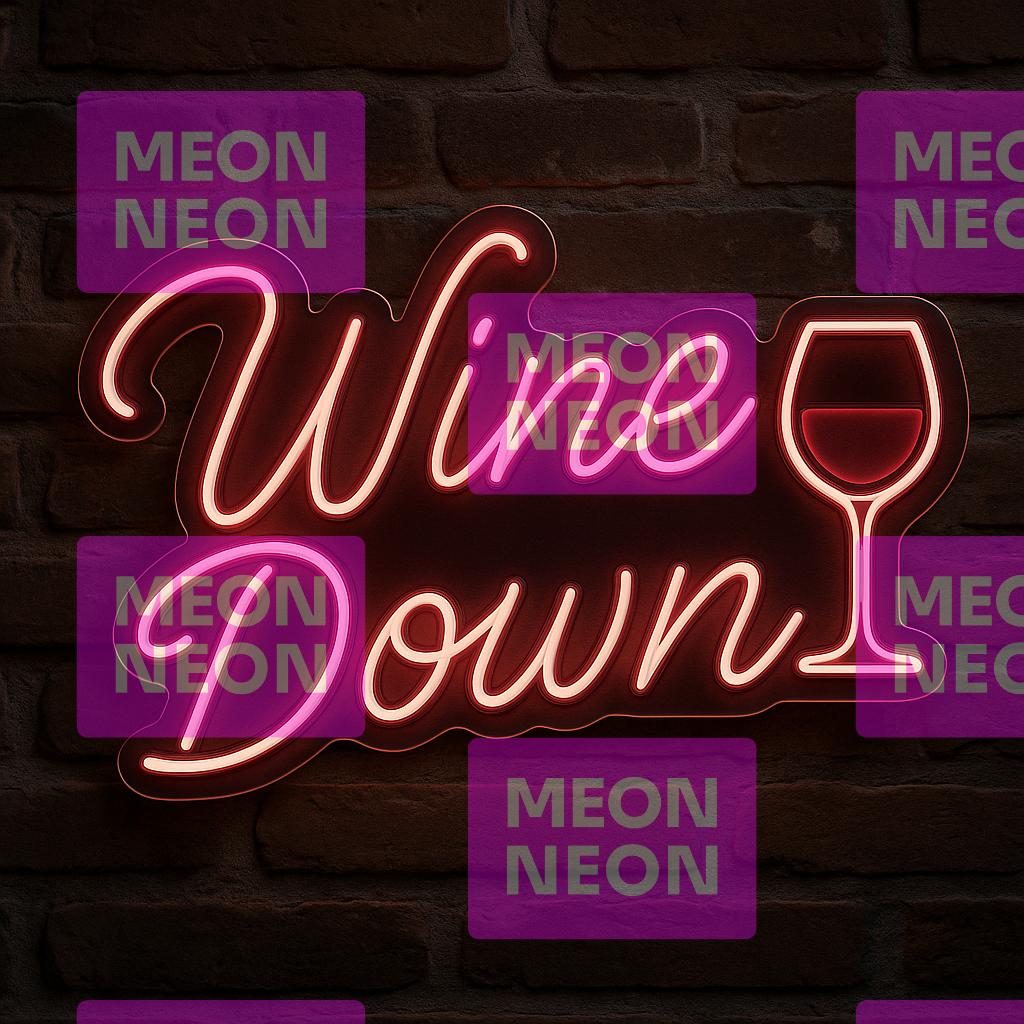 Wine Down LED Neon Sign
