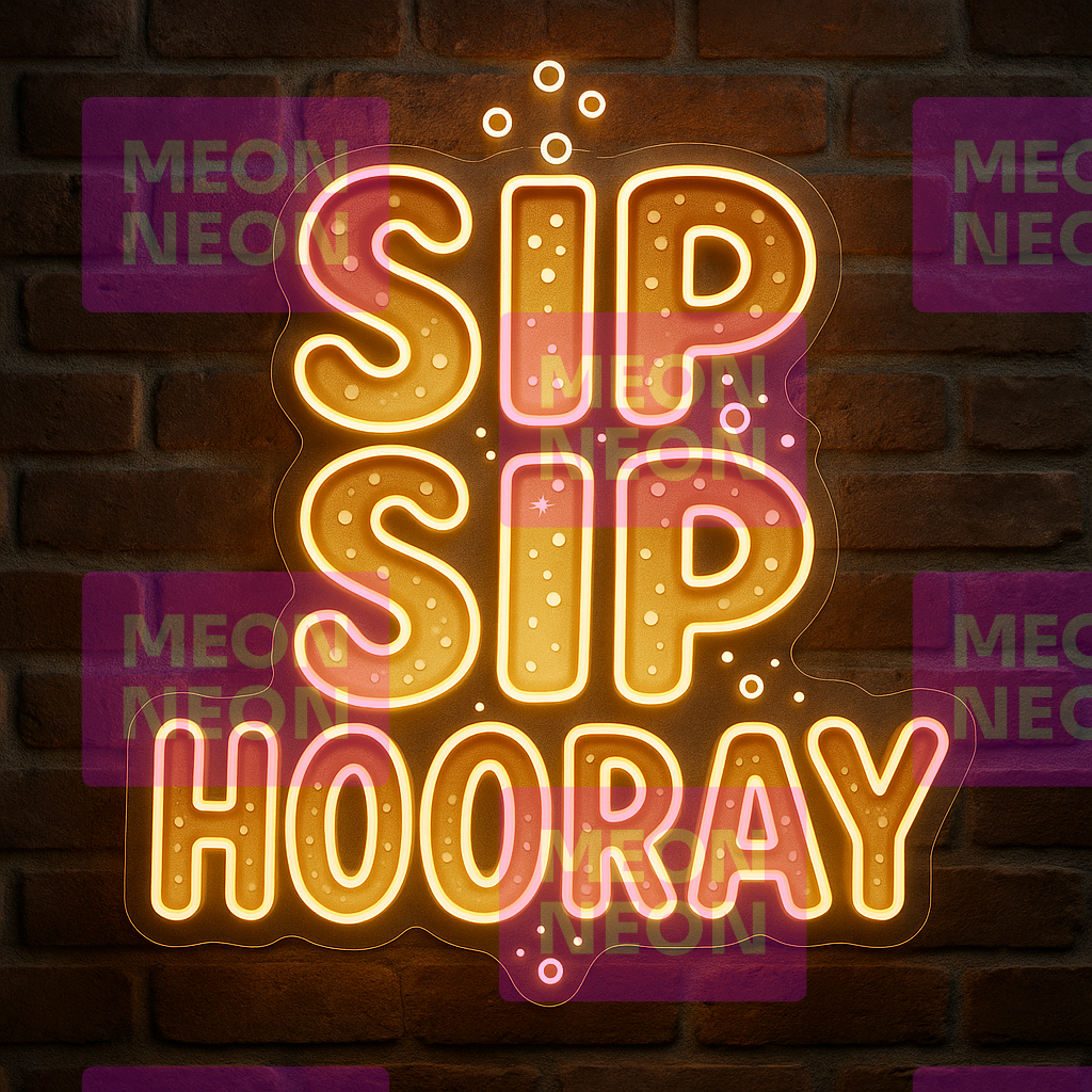 Sip Sip Hooray LED Neon Sign