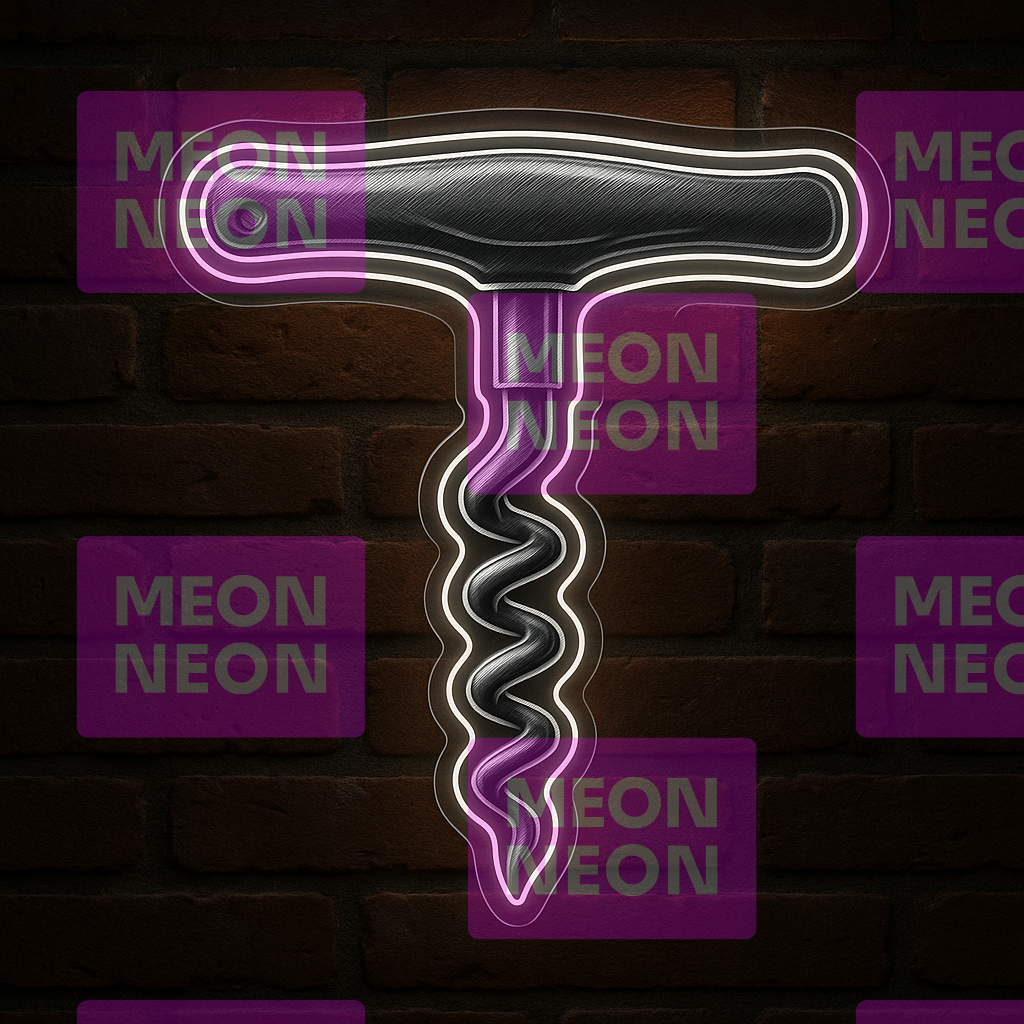 Cork Screw LED Neon Sign