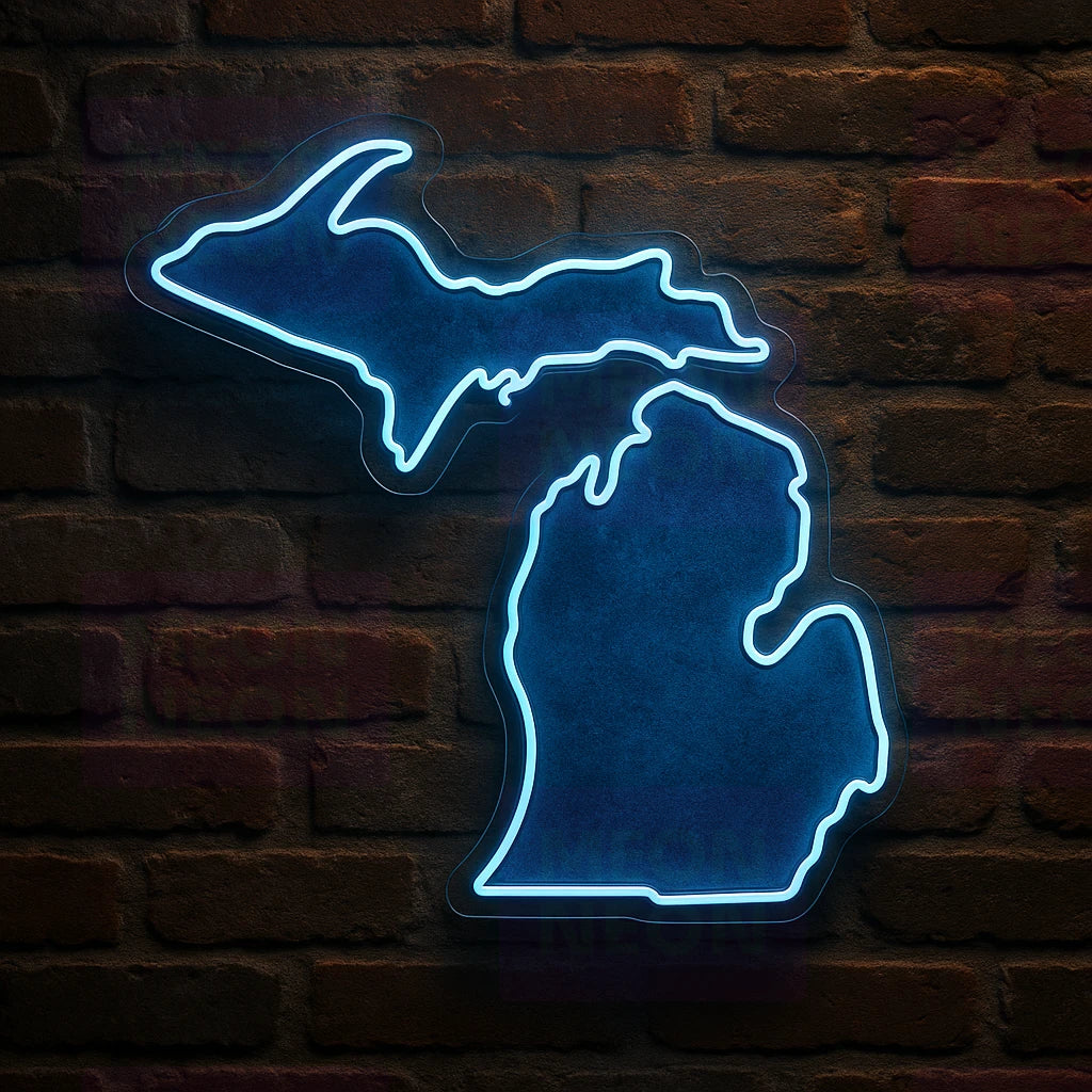 Mitten State Map LED Neon Sign