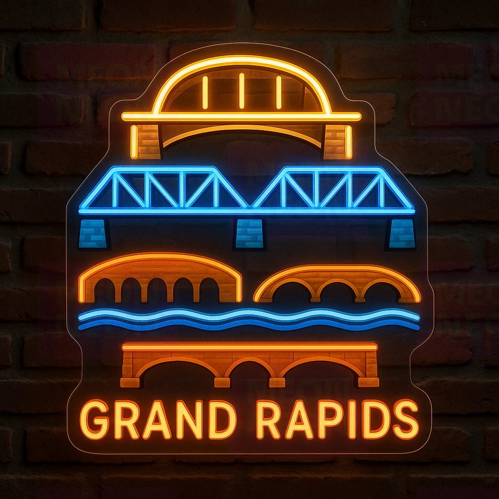 Grand Rapids Bridges LED Neon Sign