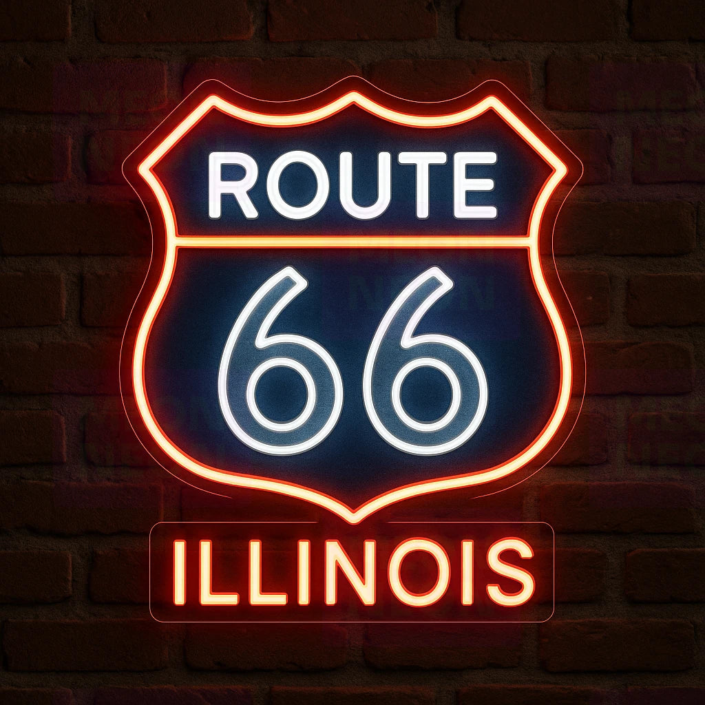 Route 66 Illinois LED Neon Sign