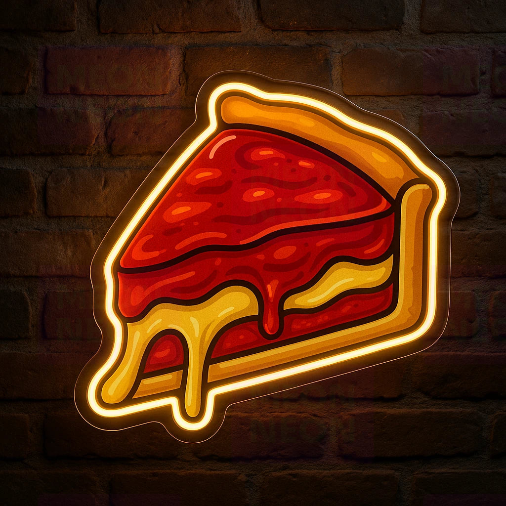 Deep Dish Pizza LED Neon Sign
