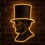Abe Lincoln Stovepipe LED Neon Sign