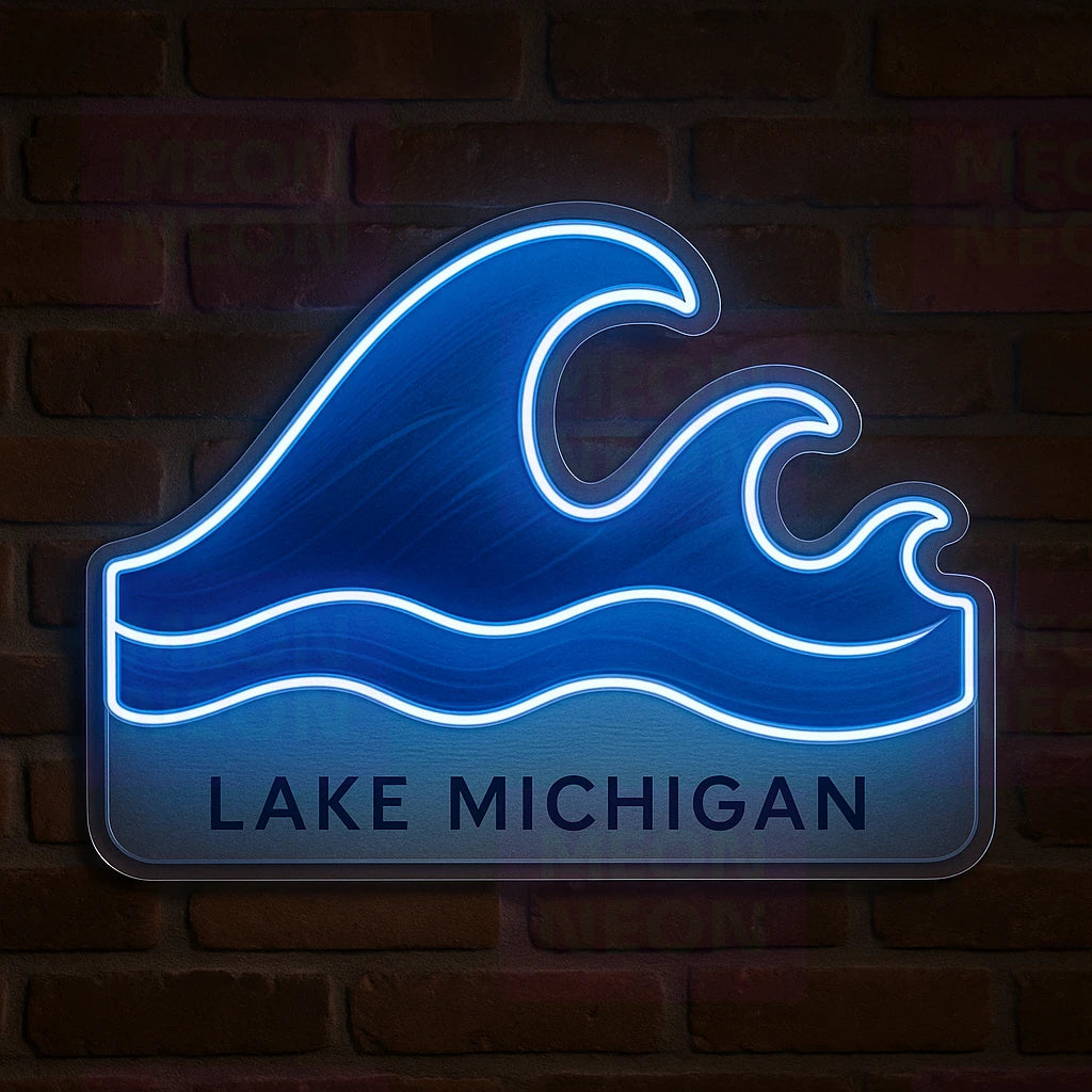 Lake Michigan Waves LED Neon Sign