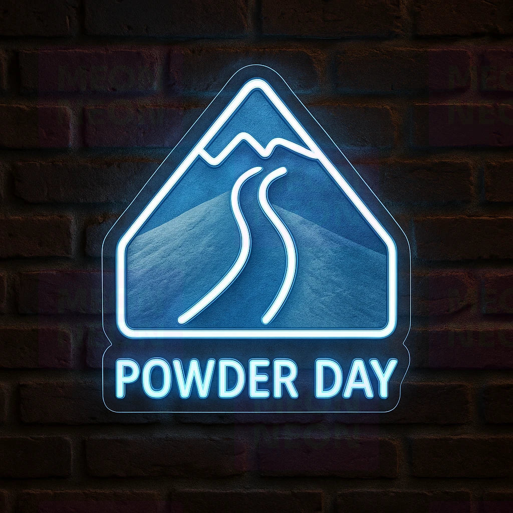 Powder Day Ski Trails LED Neon Sign