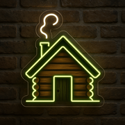Wyoming Trapper's Cabin LED Neon Sign