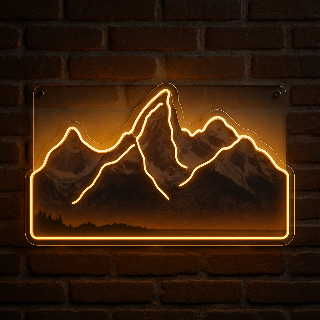Grand Teton Silhouette LED Neon Sign