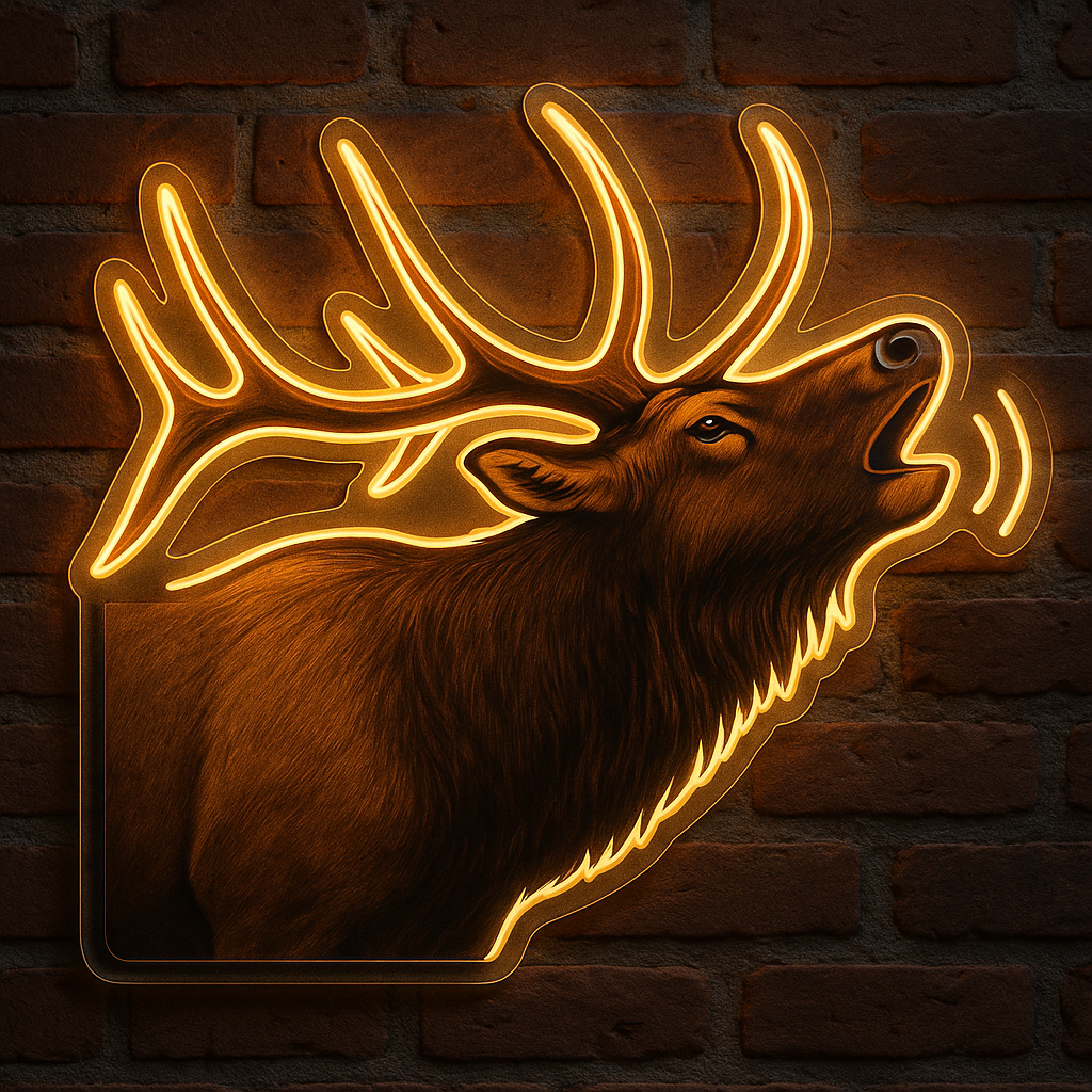 Wapiti Elk Bugle LED Neon Sign
