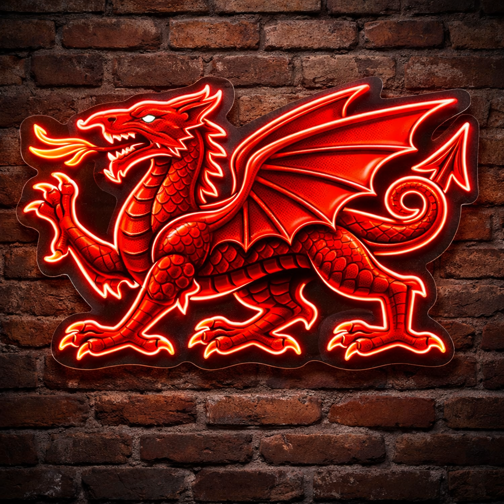 Welsh Dragon Heraldry LED Neon Sign