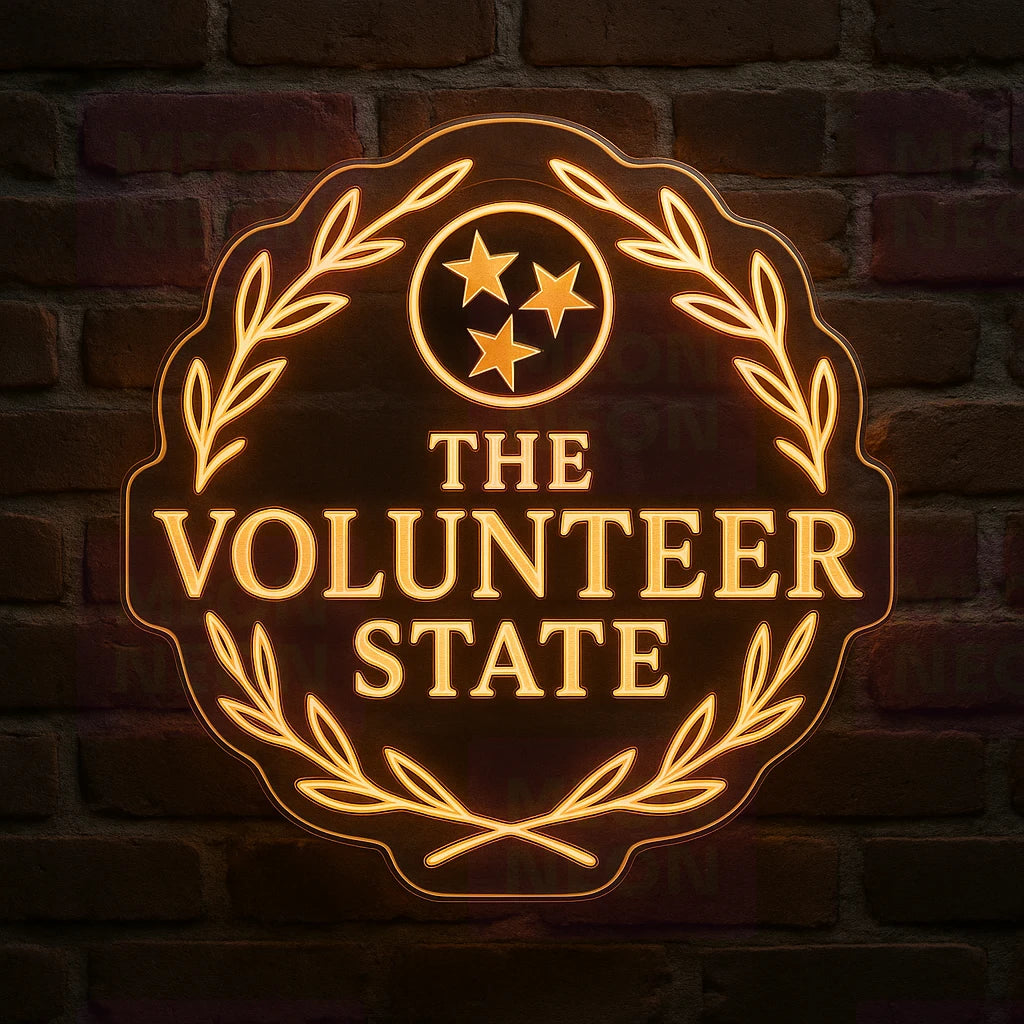 Volunteer State Wreath LED Neon Sign