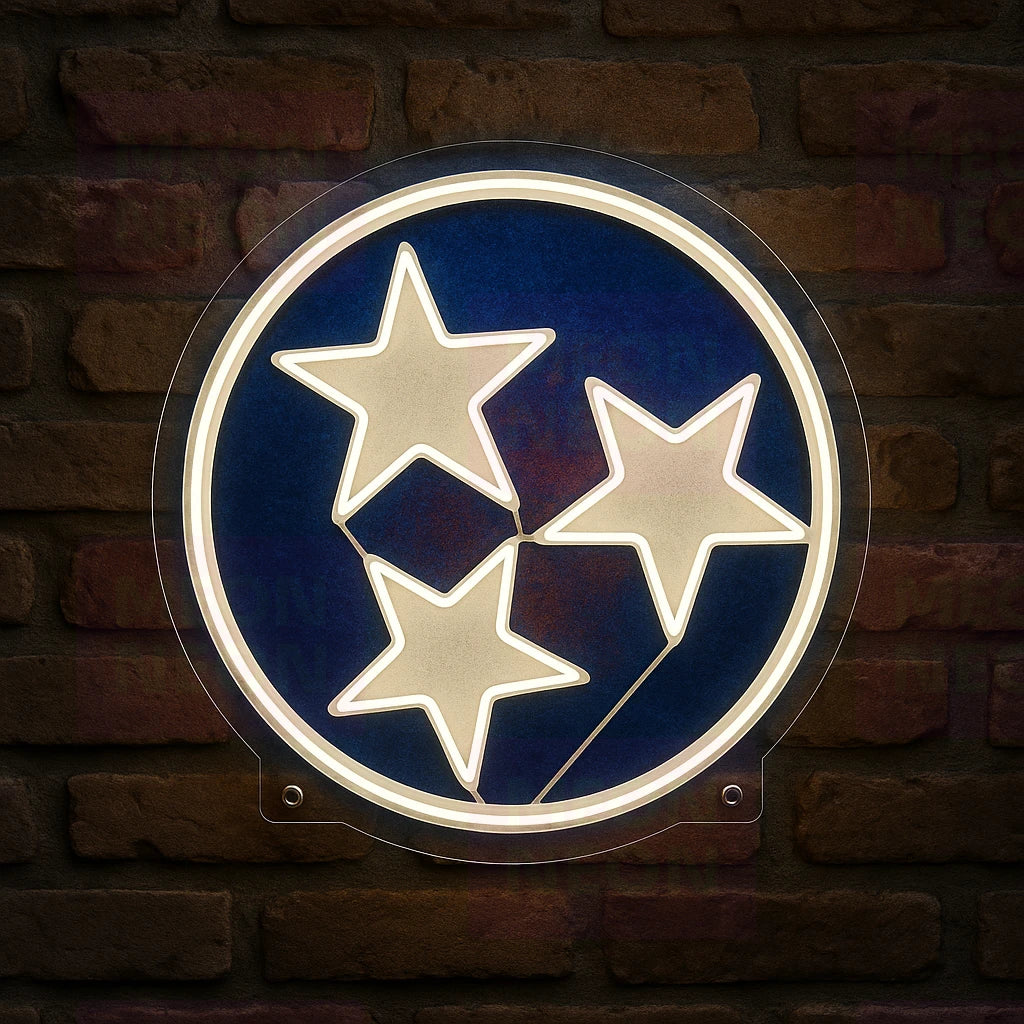 Three Stars Flag Motif LED Neon Sign