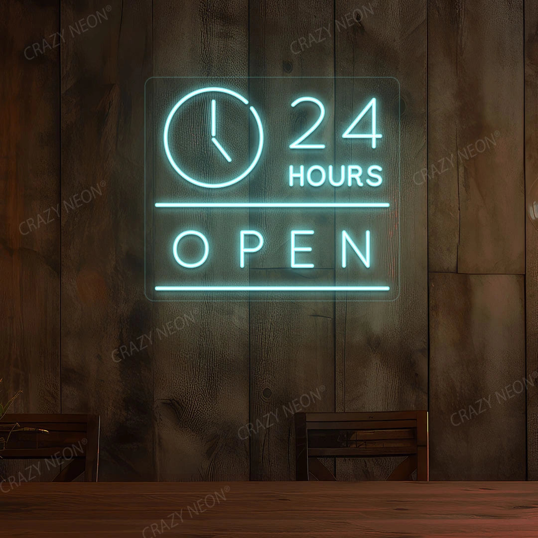 24 Hours Open Sign with Clock image 6