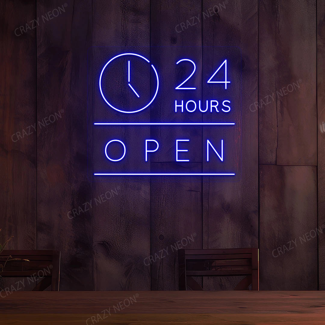 24 Hours Open Sign with Clock image 5