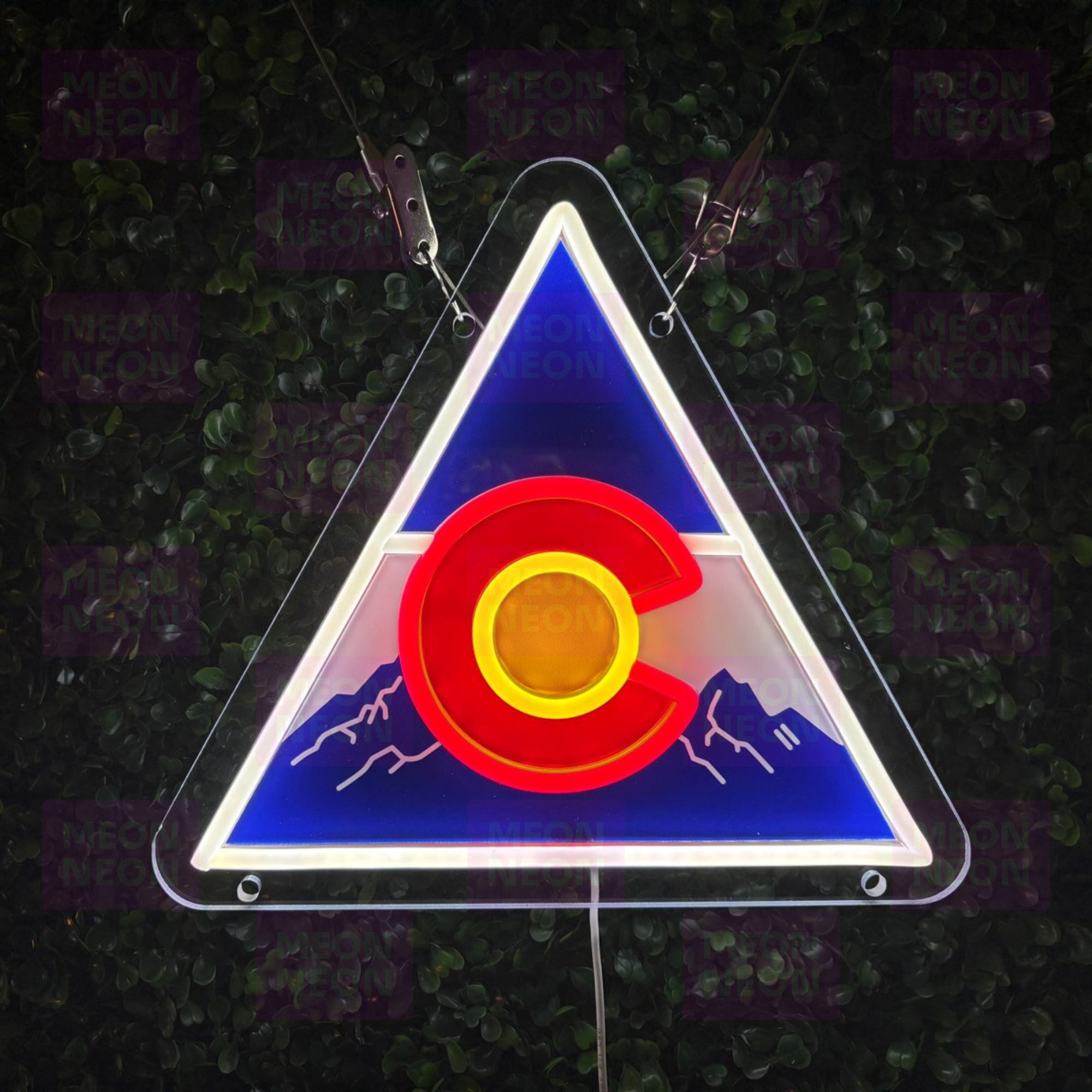 Colorado Mountains Triangle Neon LED Sign