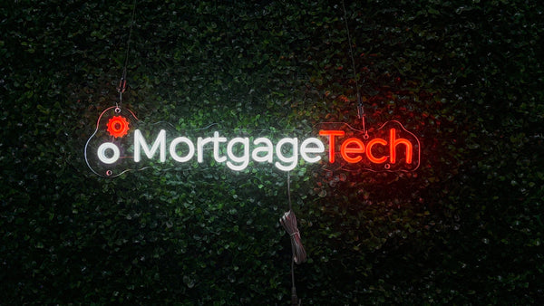 Mortgage Tech Logo Neon Sign