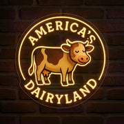 America's Dairyland Cow LED Neon Sign
