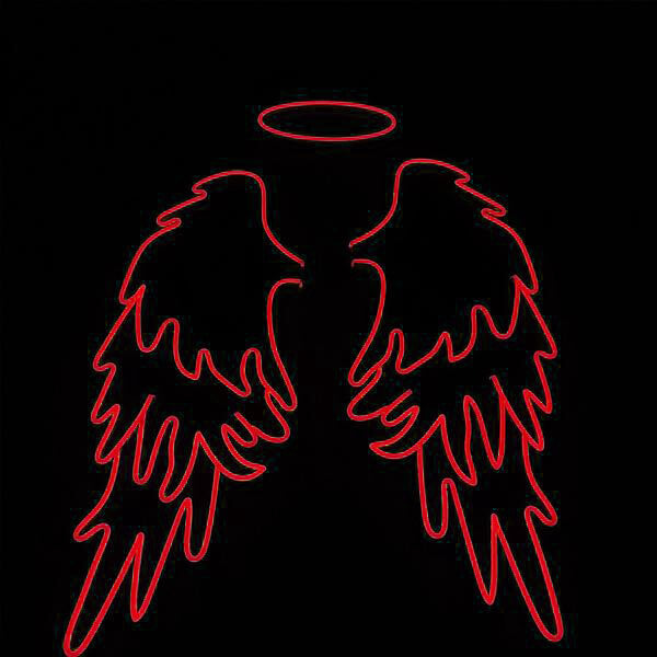 Angel Wings with Halo LED Neon Sign in Green