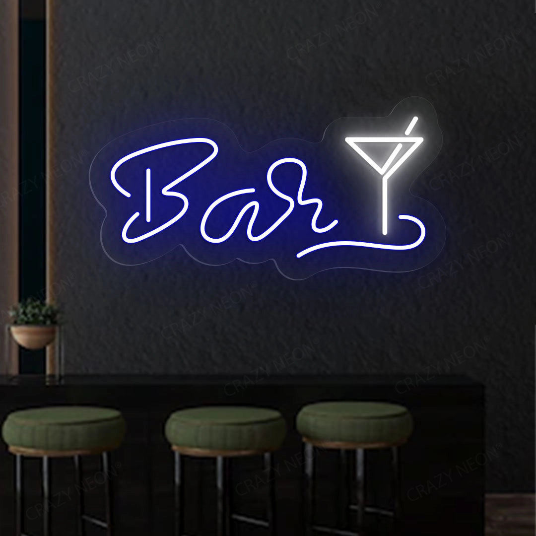 Bar Martini Glass Neon Sign Multicolor image 1