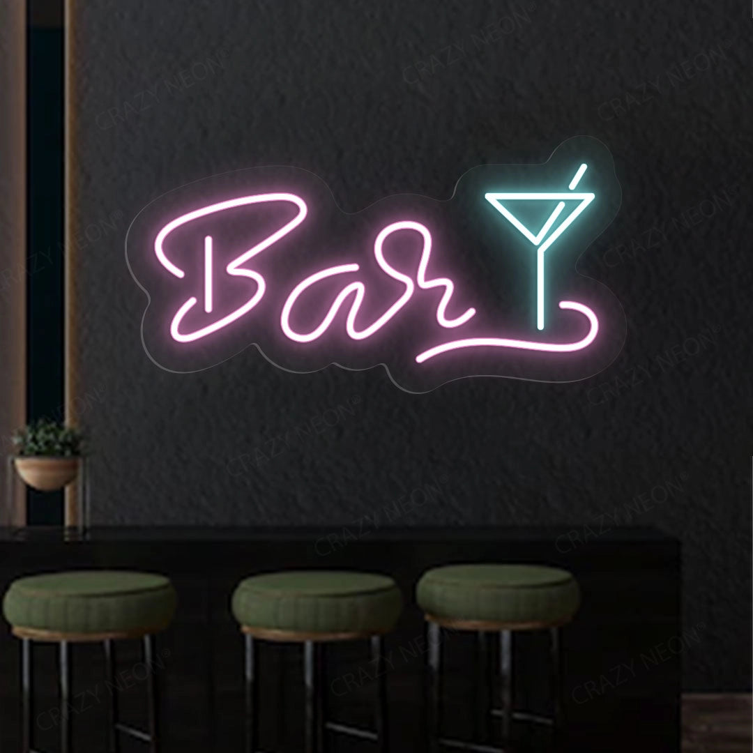 Bar Martini Glass Neon Sign Multicolor image 2