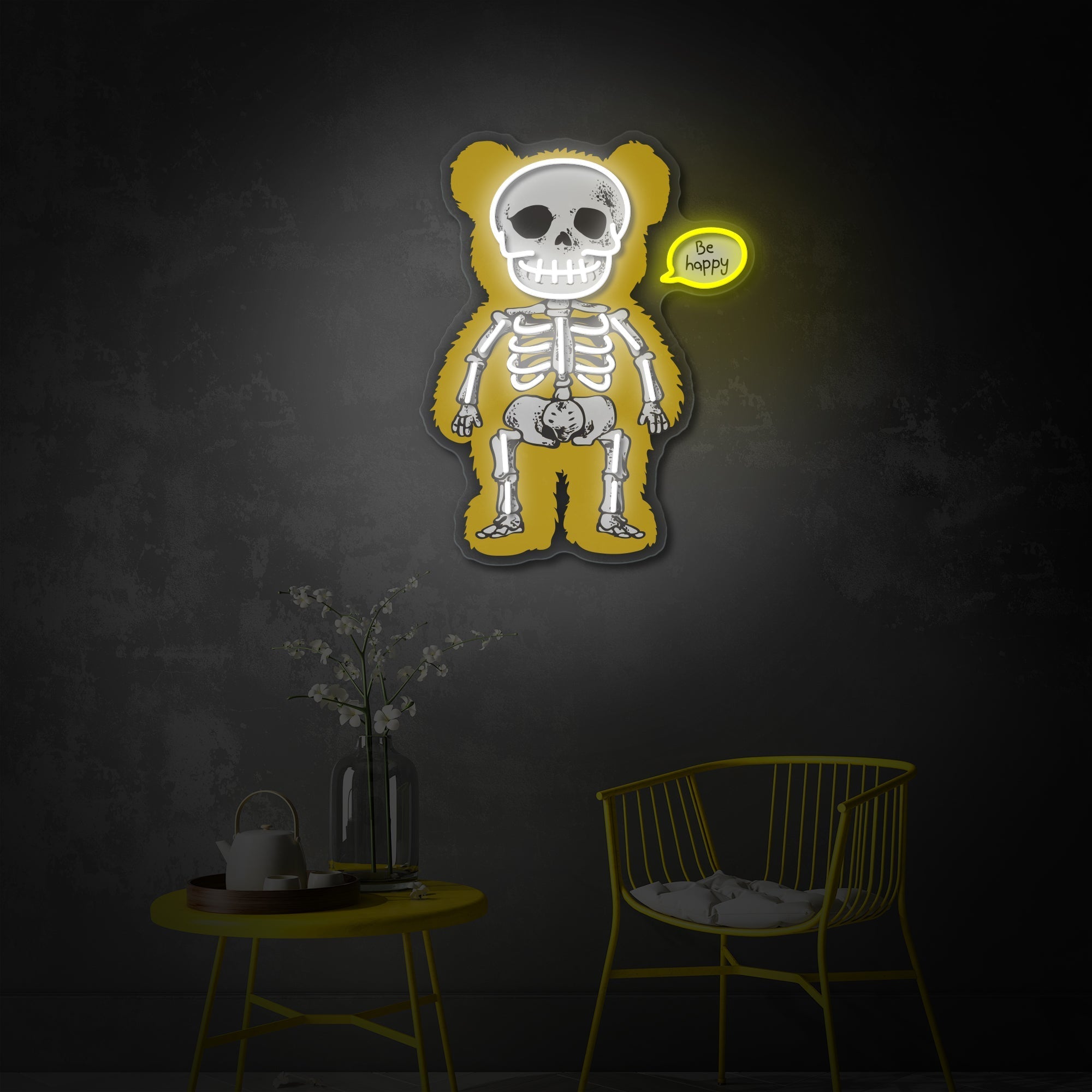 Bear Skeleton LED Neon Sign | Gothic Wall Decor - MEON NEON