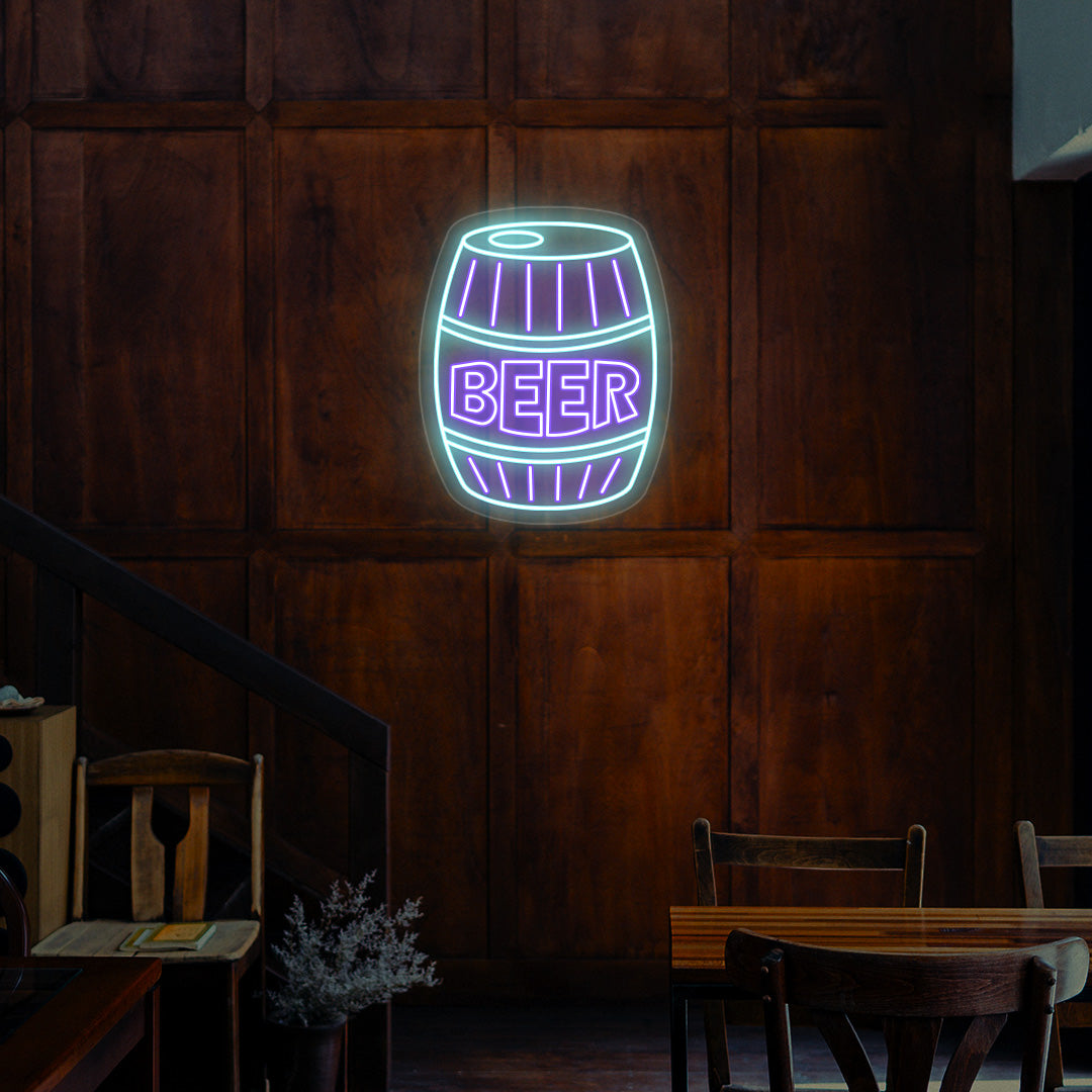 Beer Barrel Neon Sign - Multicolor image 0